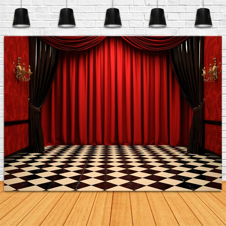 Vintage Fotografie Backdrops Retro Theater Vorhänge Backdrop CSH4-404