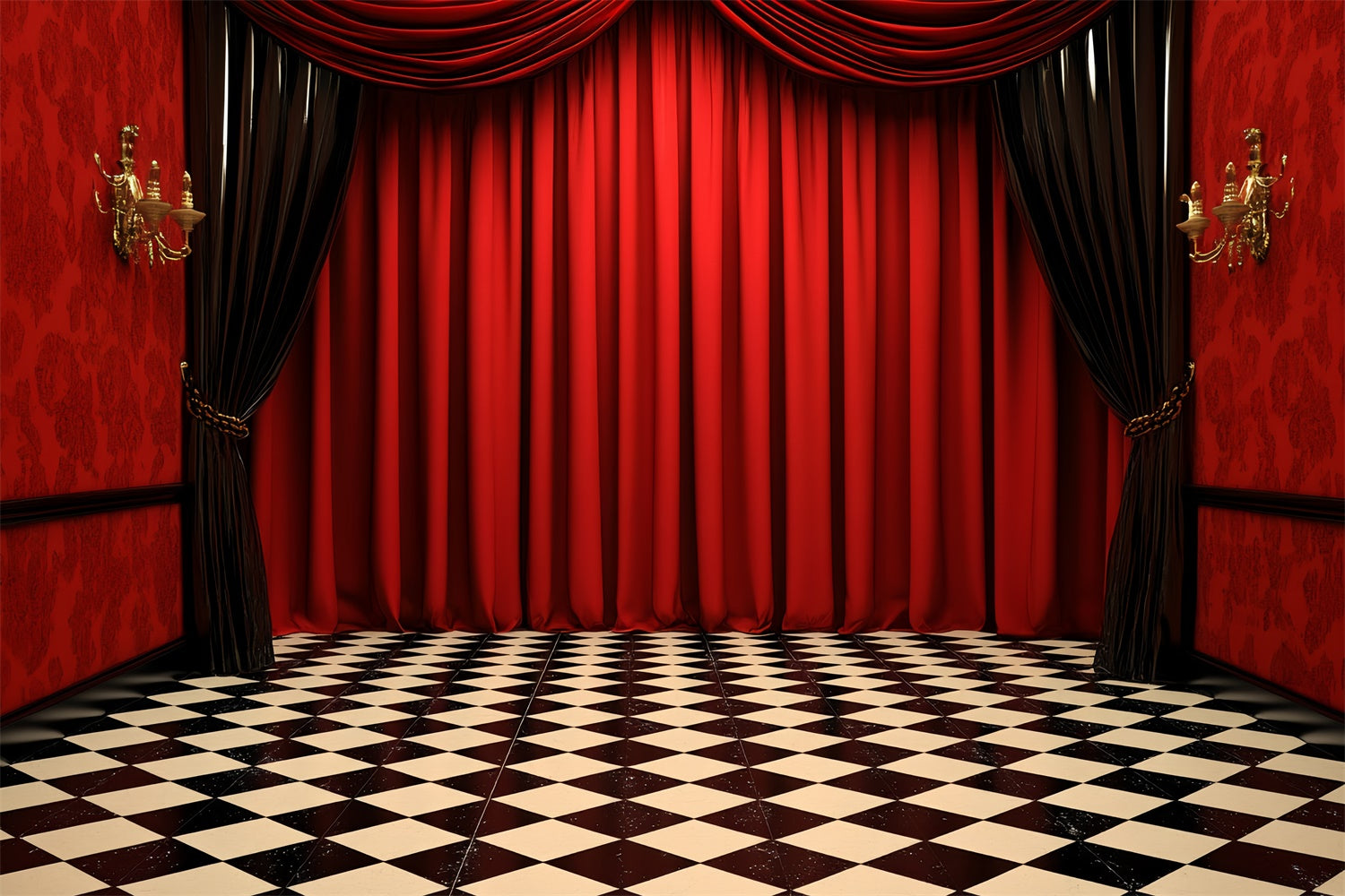 Vintage Fotografie Backdrops Retro Theater Vorhänge Backdrop CSH4-404