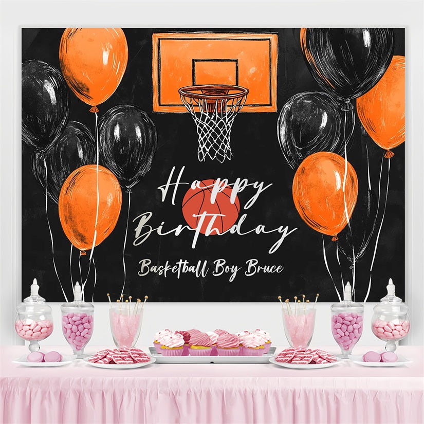 Personalisierte Backdrop For Geburtstag Basketball Hoop Ballons Backdrop CSH4-7