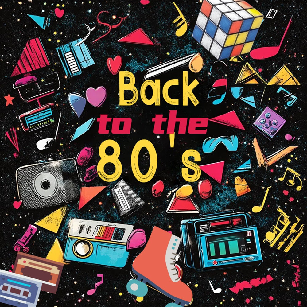 80er Jahre Fotokulisse Vibrierende Throwback-Elemente Kulisse CSH5-12