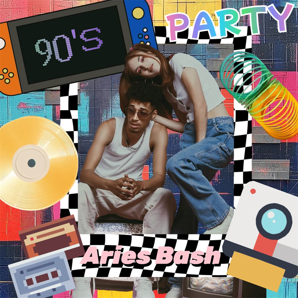 90er Jahre Fotokulisse Stylish Throwback Arcade Custom Backdrop CSH5-21