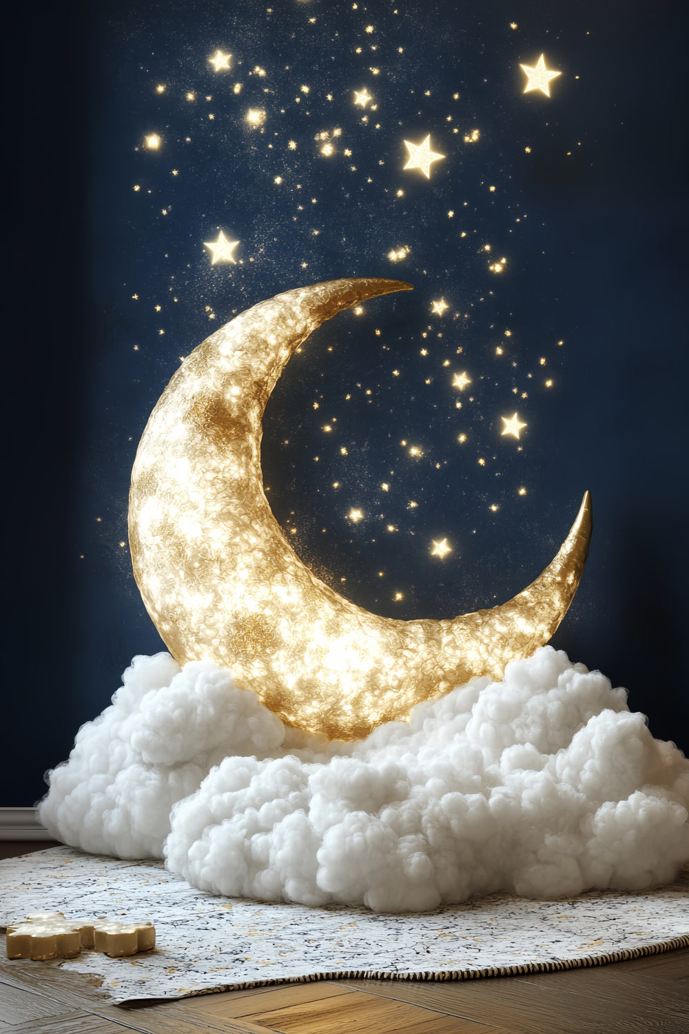 Mond und Sterne Hintergrund Nacht Himmel Wunder Neugeborenen Backdrop CSH5-257