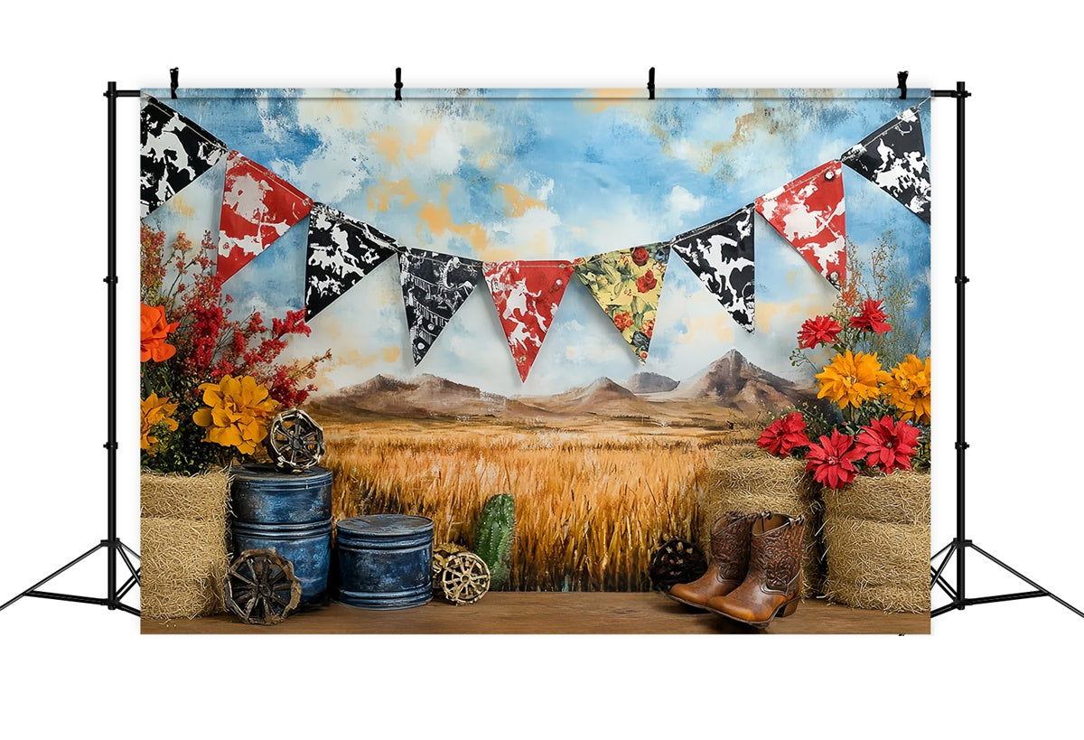 Western Cowboy Backdrop Rustikale Baby Rodeo Kinder Hintergrund CSH5-263