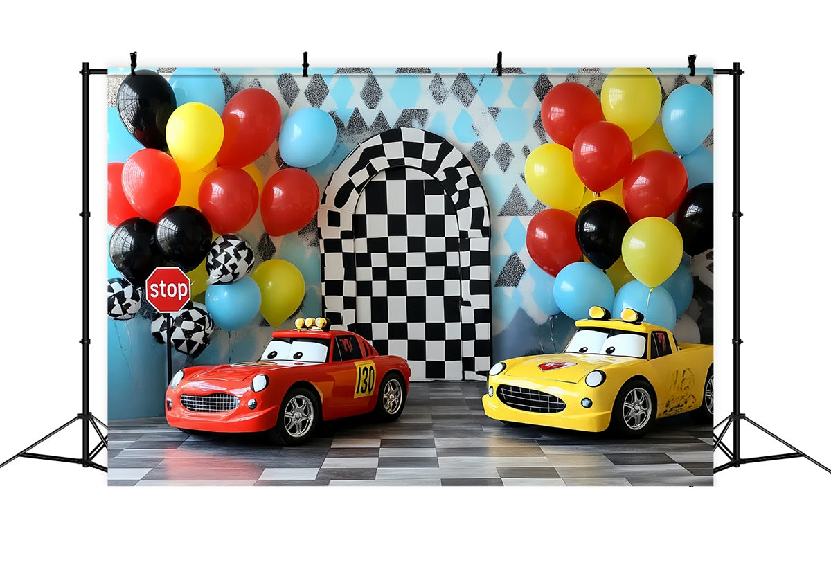 Fotohintergrund für Kinder Mini Rennwagen Hintergrund CSH5-272