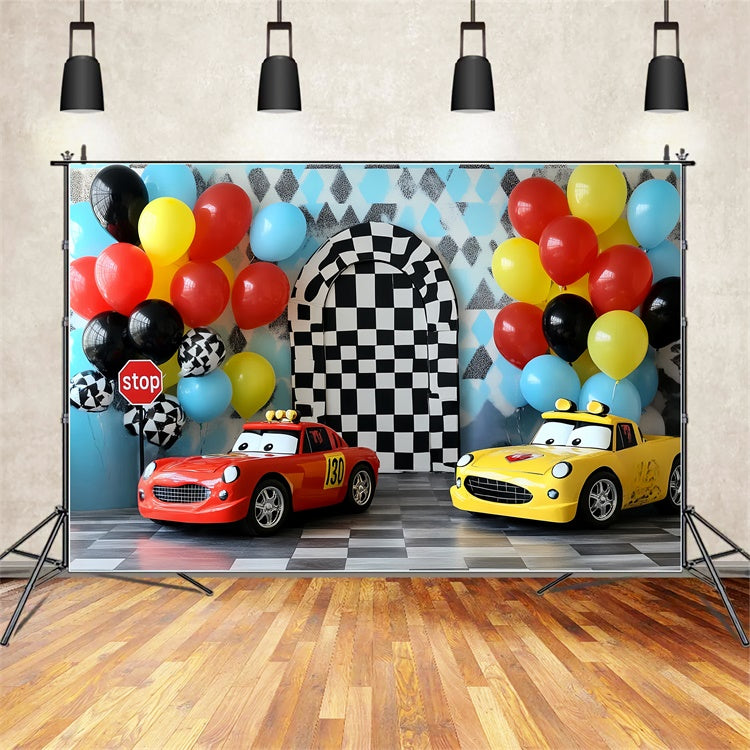 Fotohintergrund für Kinder Mini Rennwagen Hintergrund CSH5-272