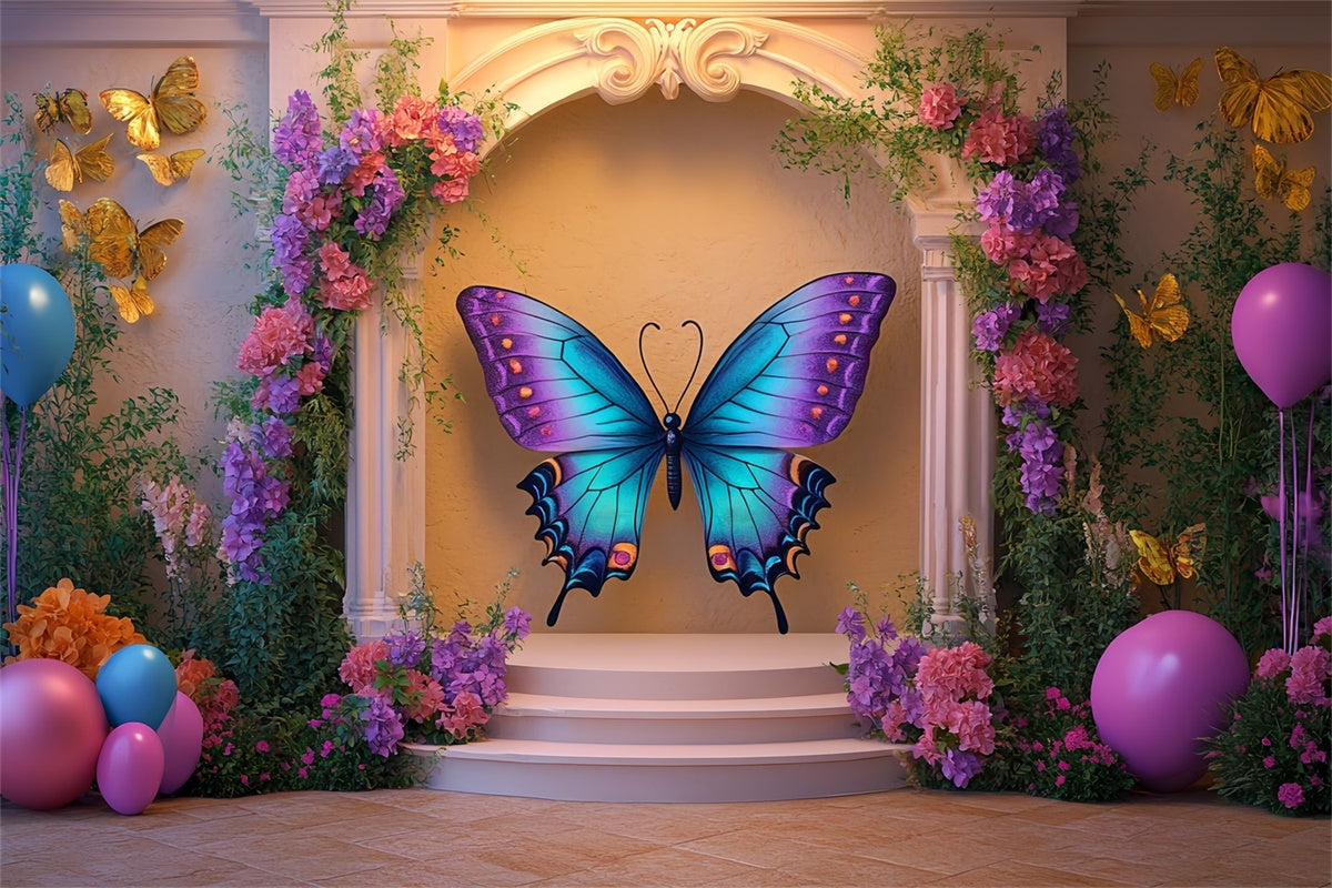 Schmetterling Backdrops Schmetterling Blüte Ballsaal Kinder Backdrop CSH5-275