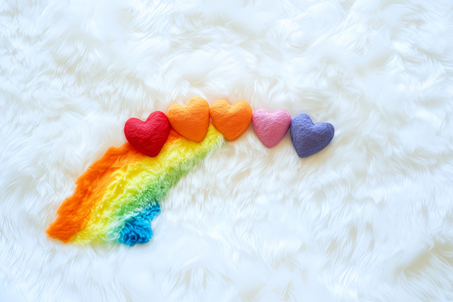 Neugeborene Fotografie Hintergrund Regenbogen Herz flauschig Hintergrund CSH5-283