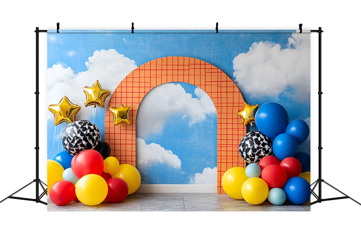 Kinder-Fotohintergrund Blauer Himmel Ballon Traumhintergrund CSH5-284