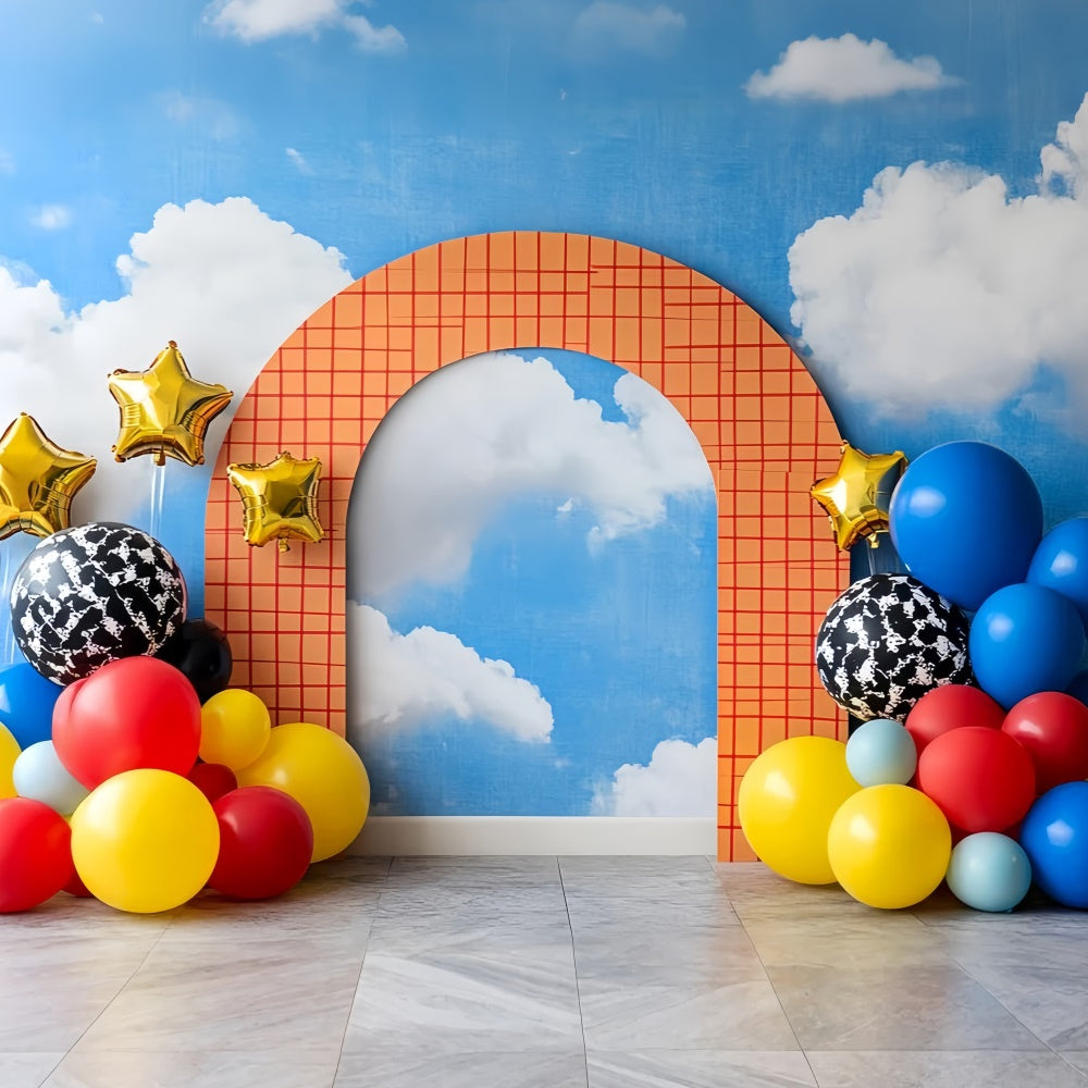 Kinder-Fotohintergrund Blauer Himmel Ballon Traumhintergrund CSH5-284