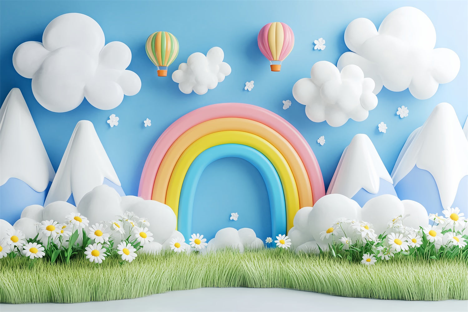 Neugeborenen-Fotohintergrund Ballonwiese Wolkenhintergrund CSH5-286