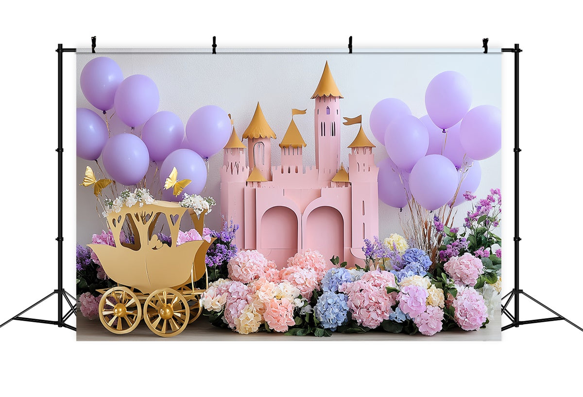 Castle Backdrops Blush Blossom Palace Kinder Backdrop CSH5-289