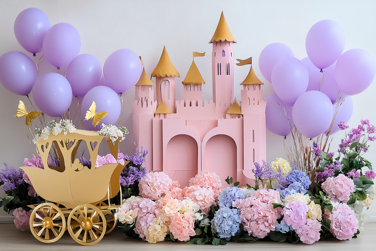 Castle Backdrops Blush Blossom Palace Kinder Backdrop CSH5-289