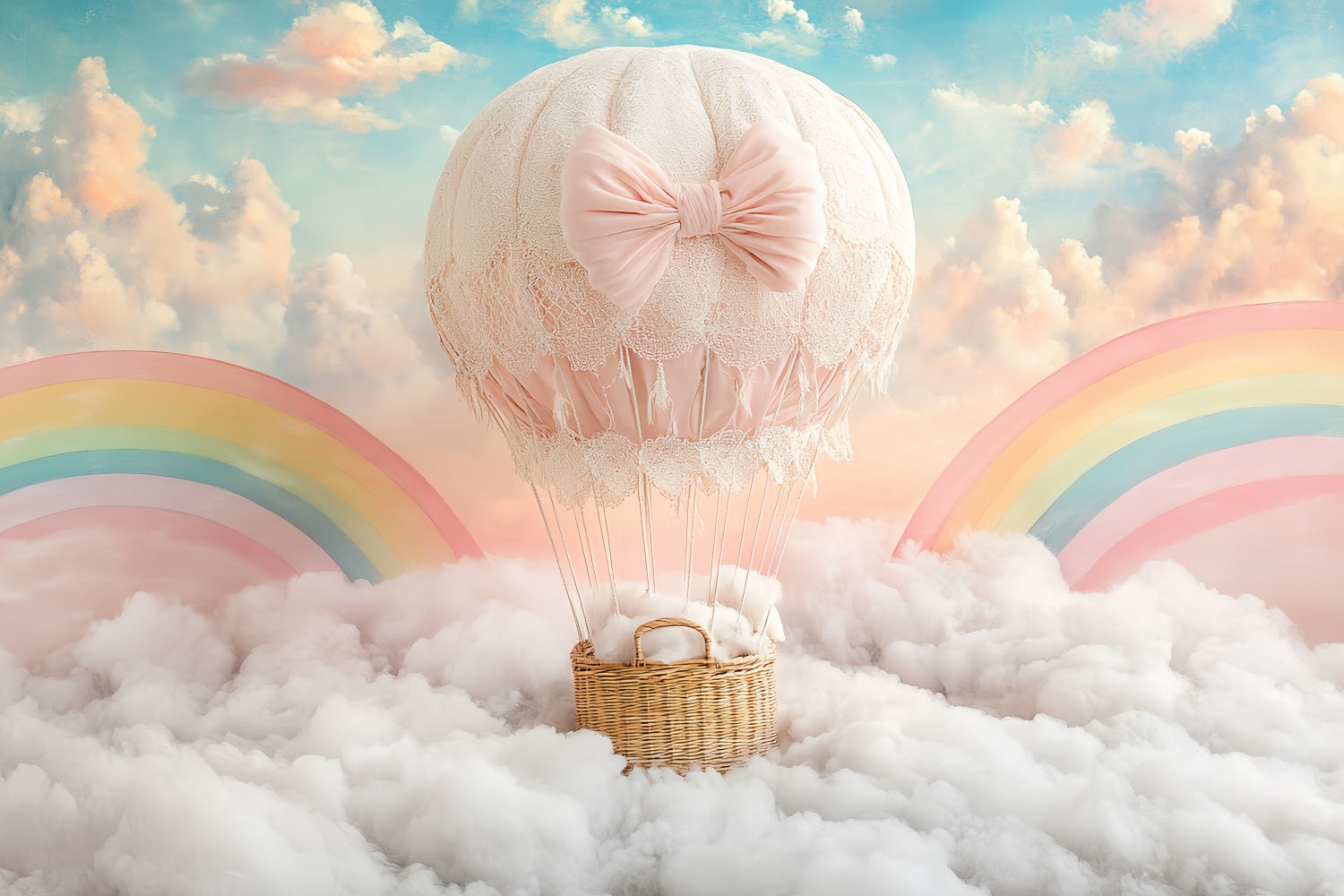Kinder Backdrops Regenbogen Wolke Ballonfahrt Backdrop CSH5-298