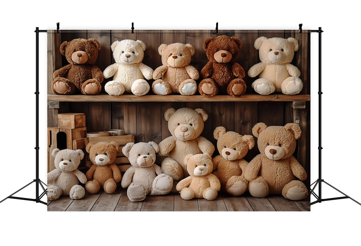 Fotografie Hintergründe für Kinder Cozy Timber Bären Hintergrund CSH5-301