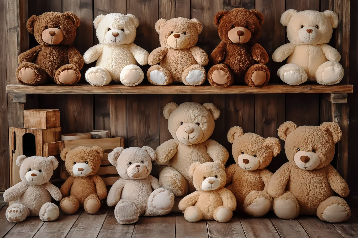 Fotografie Hintergründe für Kinder Cozy Timber Bären Hintergrund CSH5-301