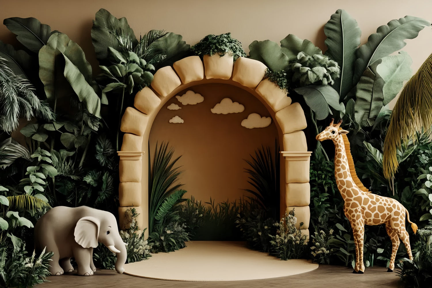 Fotokulissen für Kinder Dschungel Safari Bogen Hintergrund CSH5-307
