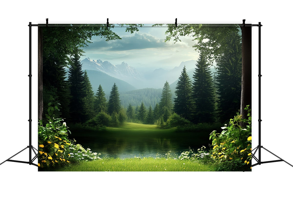 Vatertag Fotokulisse Ideen Wald See Berg Kulisse CSH5-58