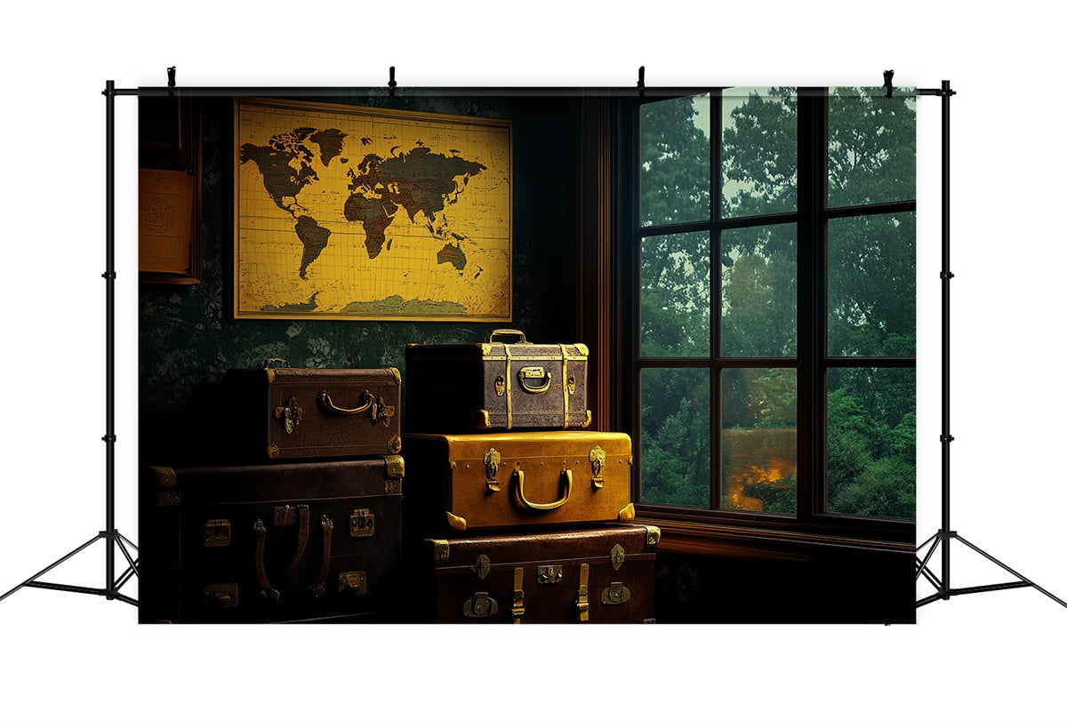 Backdrop Vatertag Vintage Koffer Fenster Hintergrund CSH5-60