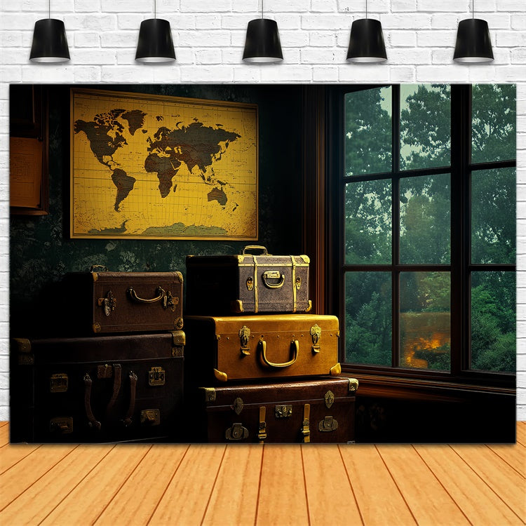 Backdrop Vatertag Vintage Koffer Fenster Hintergrund CSH5-60