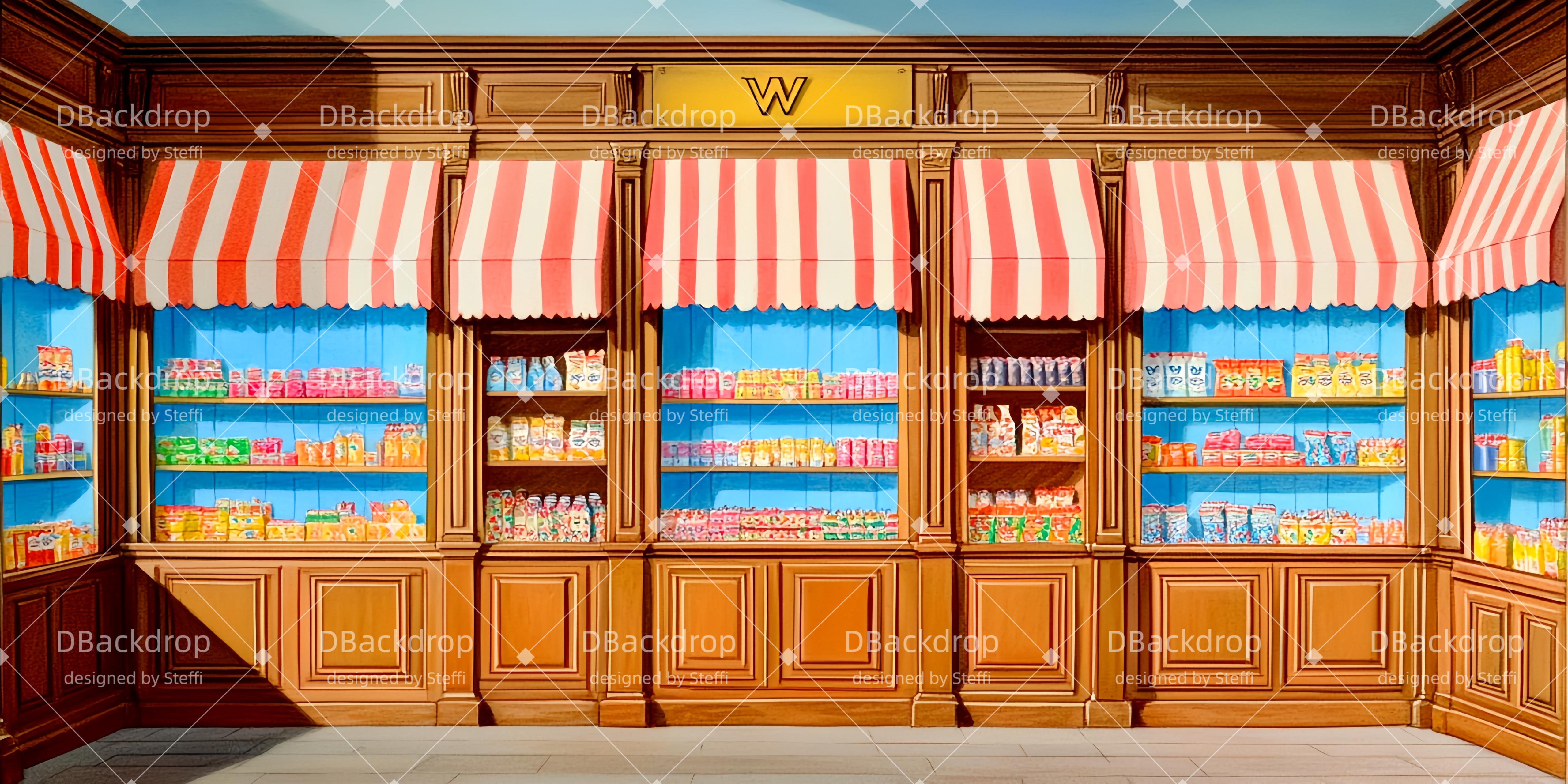 Performance-Hintergründe Schokoladenladen Theaterbühnenhintergrund CSH510-T63