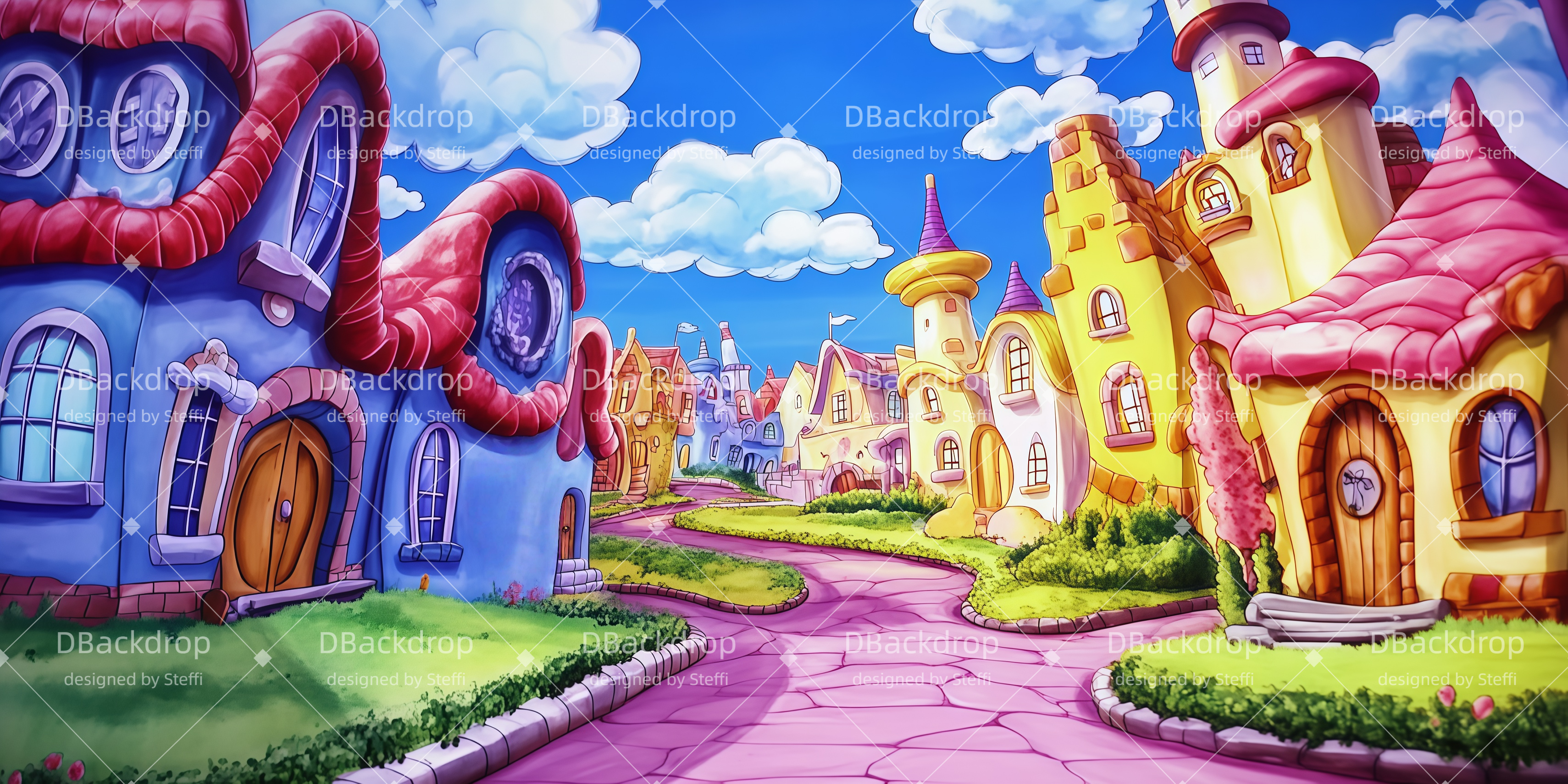 Vorhang Theater Whoville-Straße Backdrop Theater CSH511-T12
