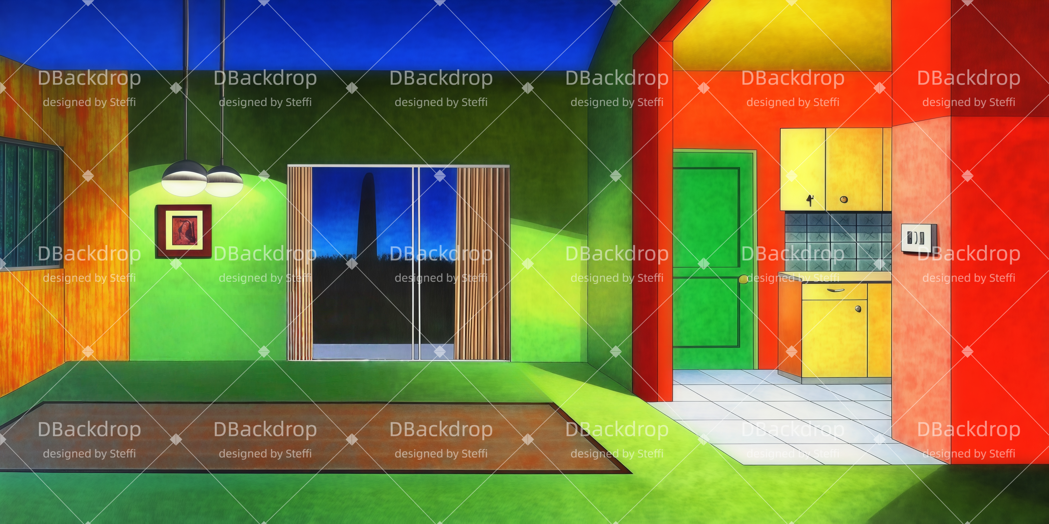 Theatervorhang offen Retro-Wohnzimmer Theater Vorhang auf CSH511-T59