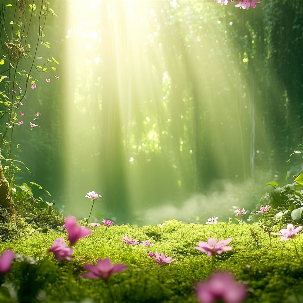 Wald Fotokulisse Morgenlicht Waldlandschaft Fotohintergrund CSH57-155