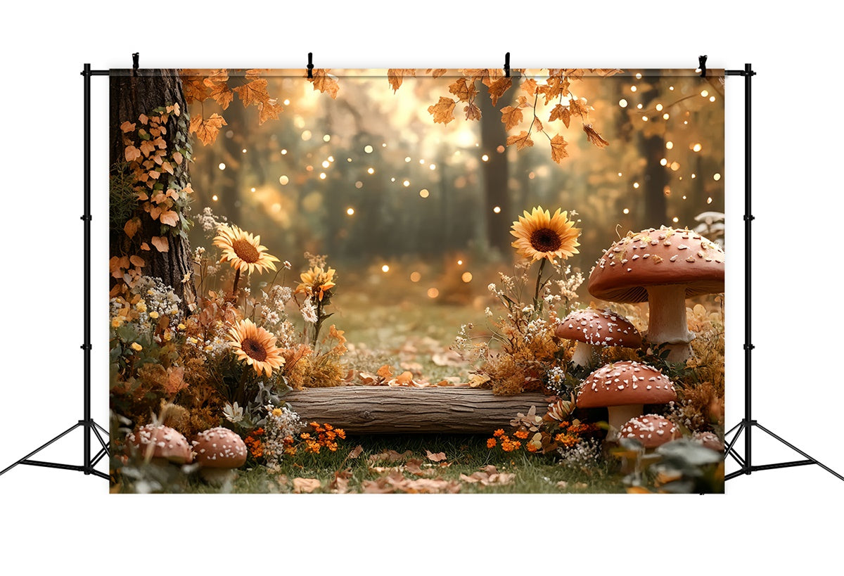 Herbst Wald Backdrop Sonnenblumen Wald Nook Fotohintergrund CSH57-156