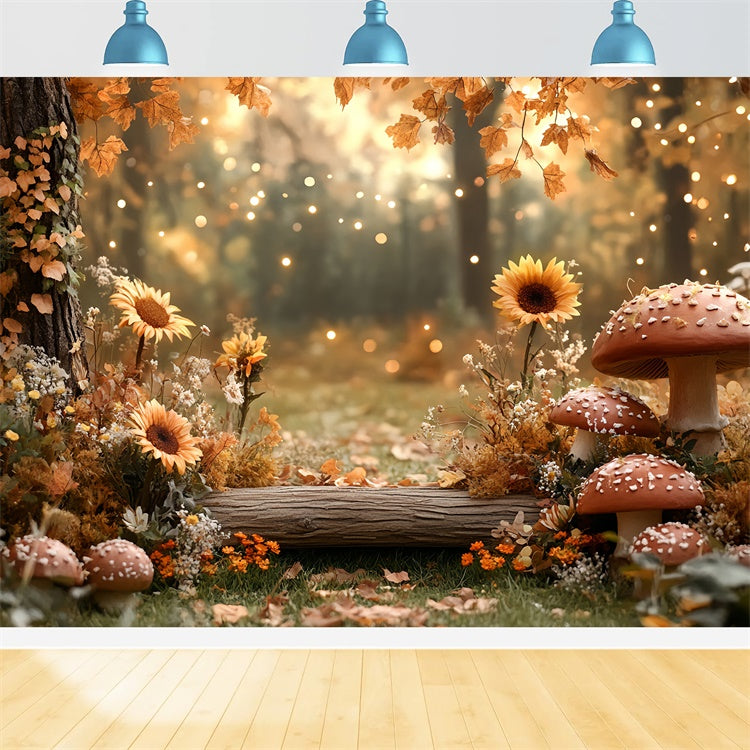 Herbst Wald Backdrop Sonnenblumen Wald Nook Fotohintergrund CSH57-156