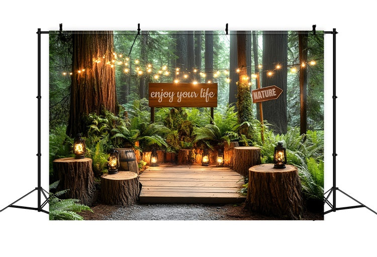 Wald Fotokulisse Woodsy Laterne Lounge Fotohintergrund CSH57-168
