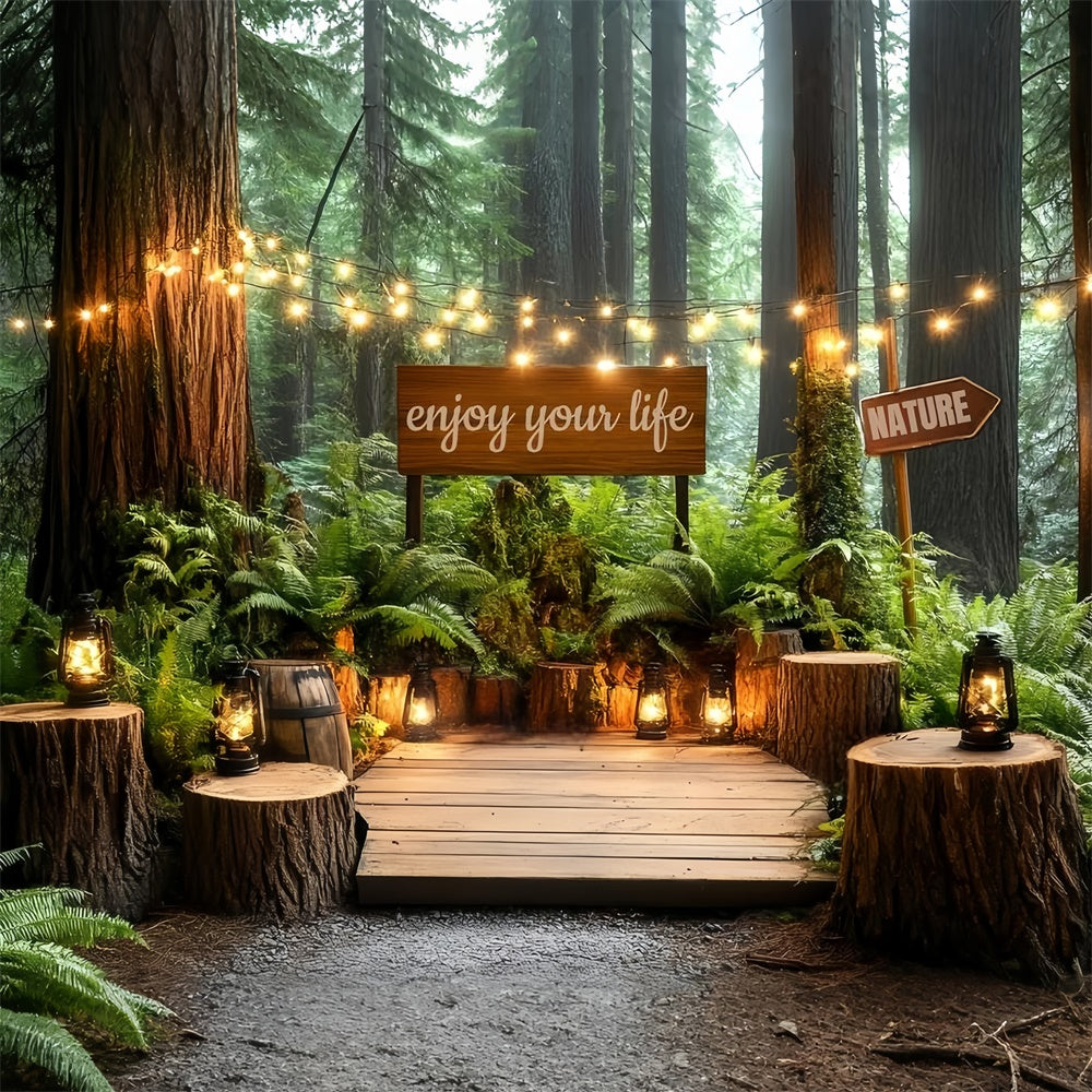 Wald Fotokulisse Woodsy Laterne Lounge Fotohintergrund CSH57-168