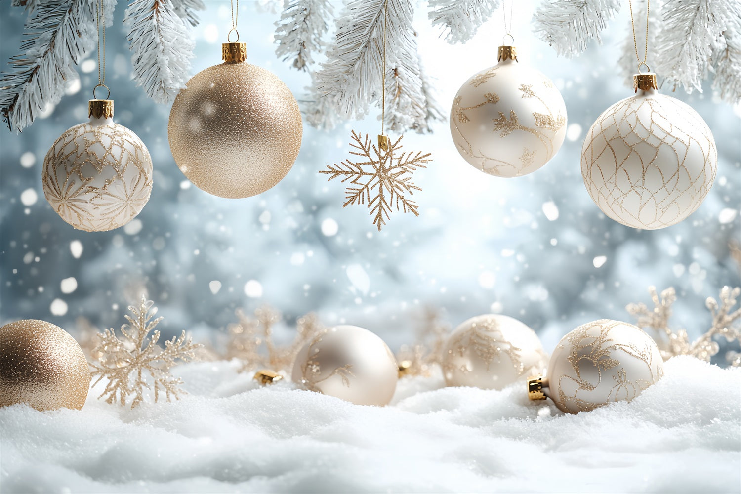 Winterszenen-Hintergrundkulisse Elegantes Urlaubsglühen Hintergrund CSH57-214