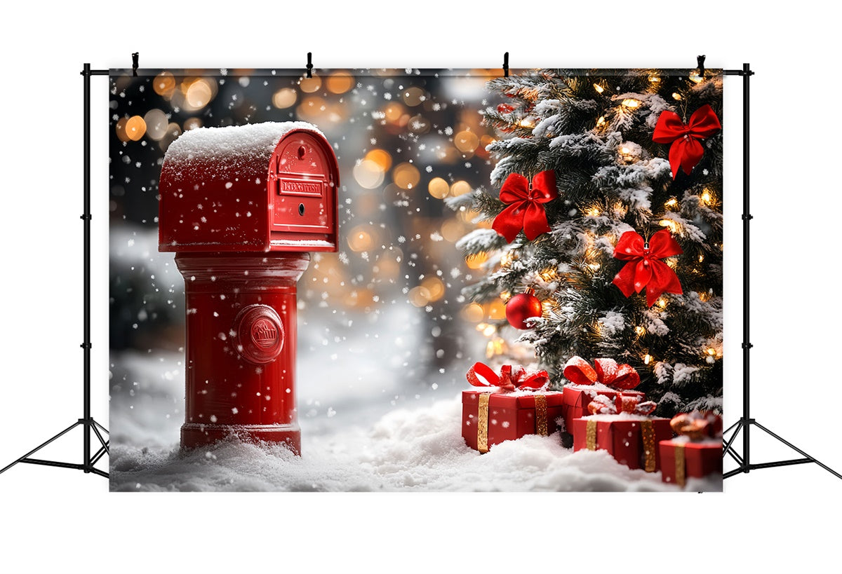 Winter Backdrop Rot Briefkasten Geschenk Weihnachten Backdrop CSH57-218