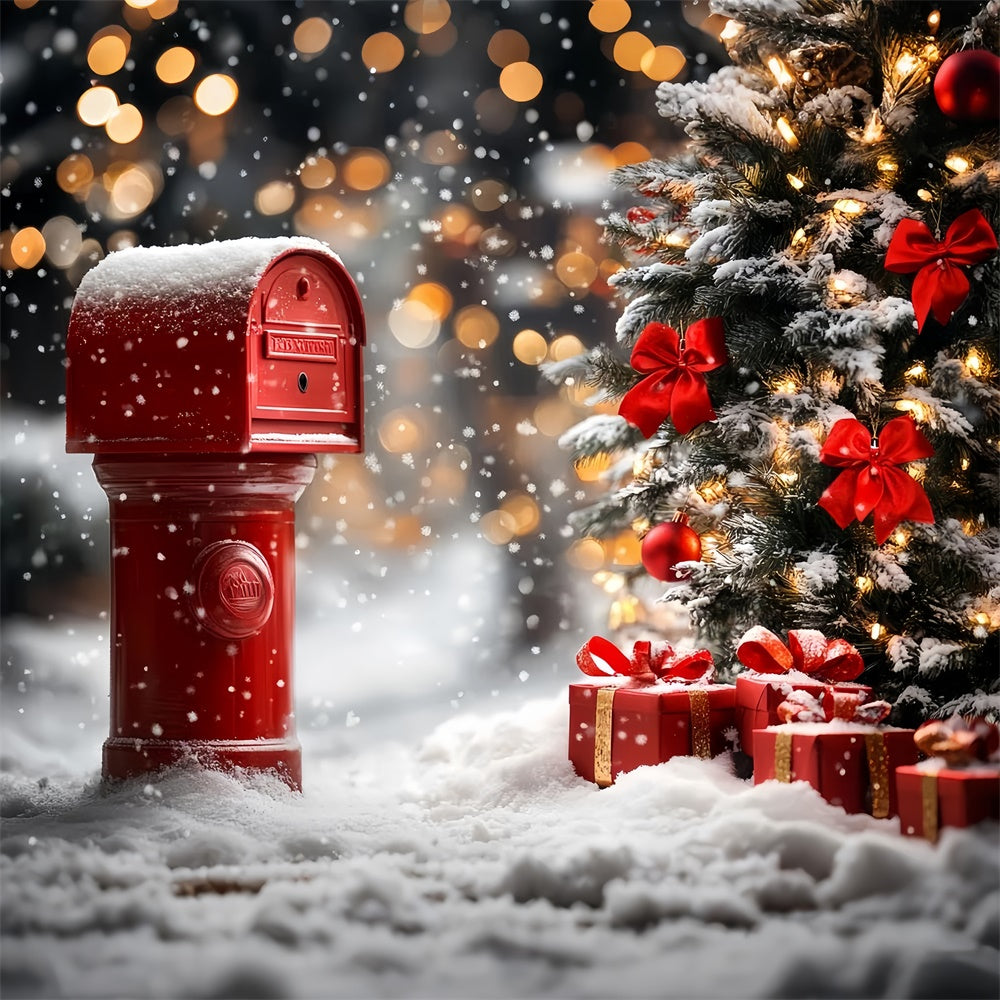 Winter Backdrop Rot Briefkasten Geschenk Weihnachten Backdrop CSH57-218