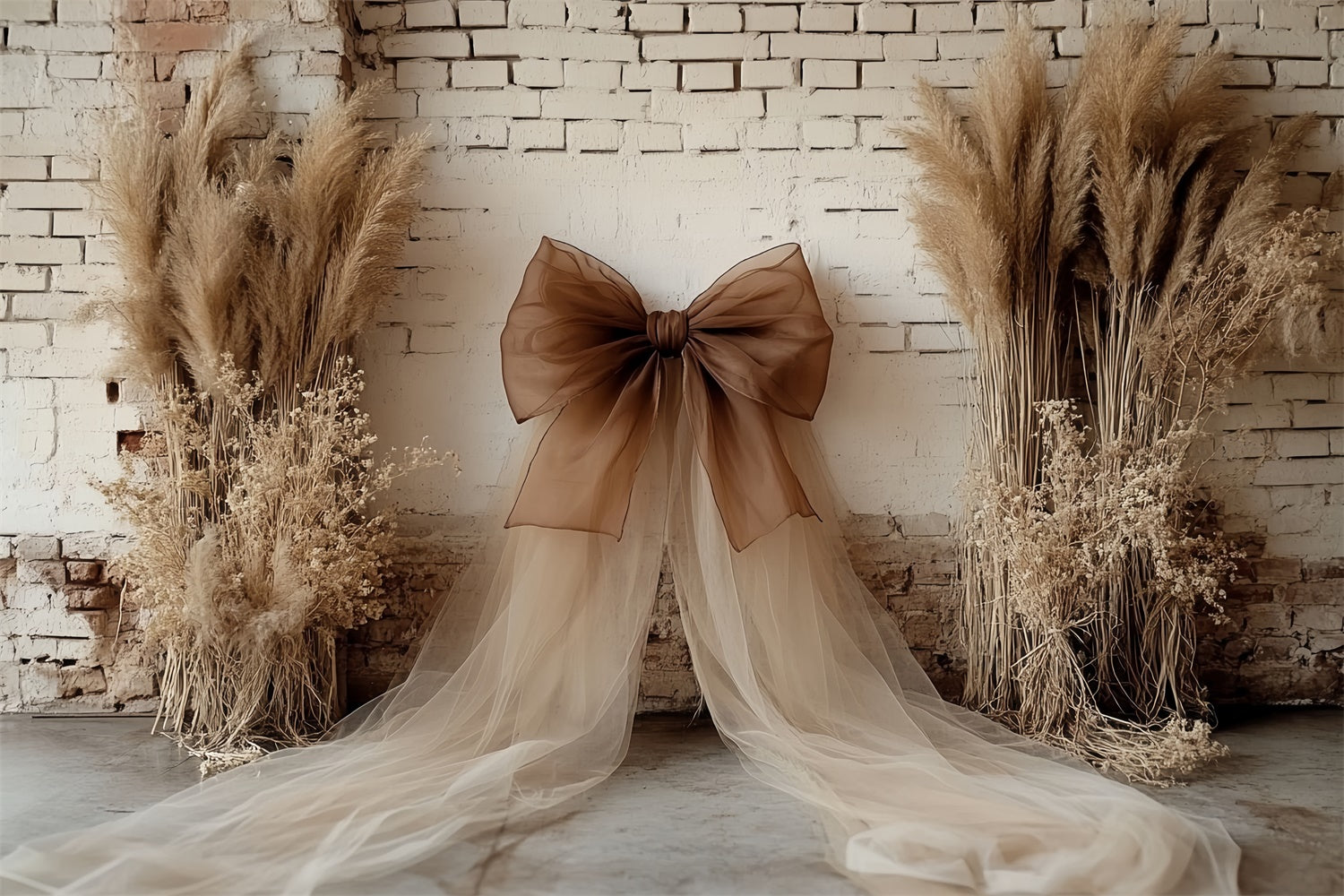 Bohemian Style Backdrop Erdig Drape Pampas Foto Hintergrund CSH57-295