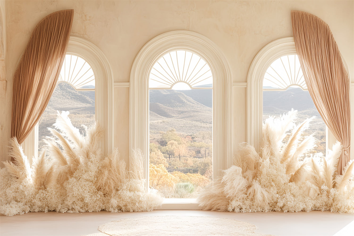 Böhmische Fotokulisse Boho Fensterblick Traum Foto Hintergrund CSH57-296