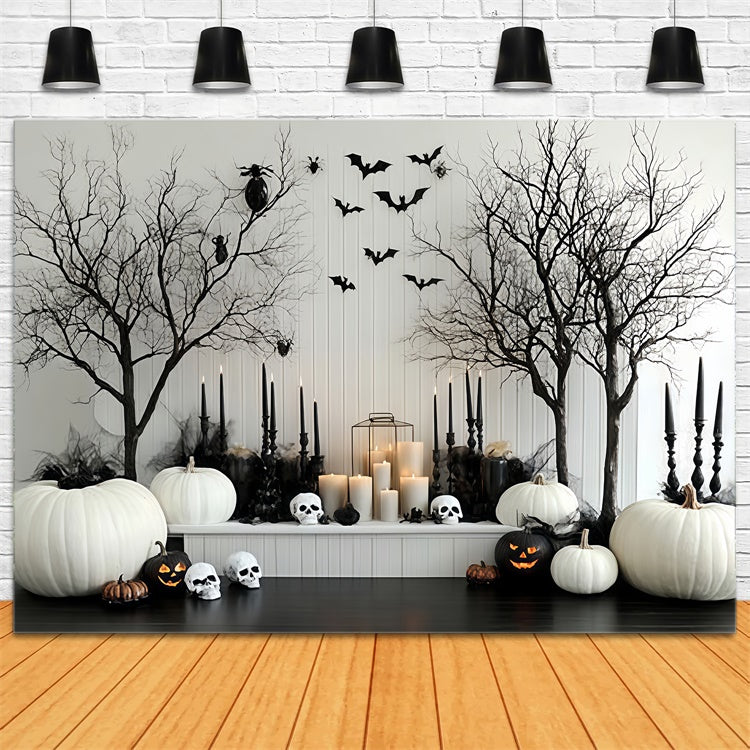 Halloween Wandhintergrund Fledermäuse Kerzen Flüche Hintergrund CSH57-69