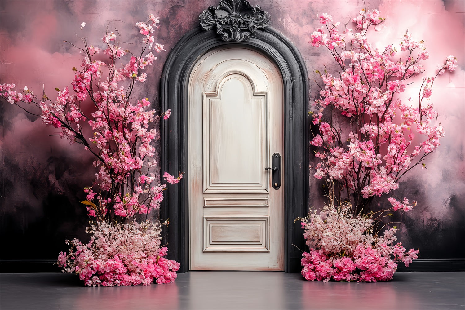 Kirschblüten-Foto Hintergrund Ornate Door Blossom Arrangement Flower Studio Hintergrund CSH58-105
