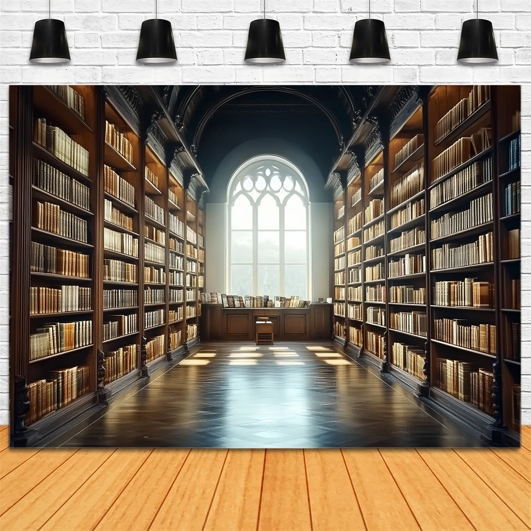 Bibliothek Foto Hintergrund Golden Aisle Bibliothek Bücherregale Schule Foto Foto Hintergrund CSH58-107