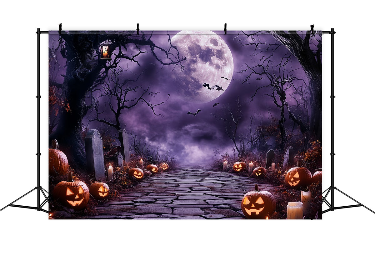 Halloween Mond Backdrop Mitternachtsglühen Grabstein Backdrop CSH6-102
