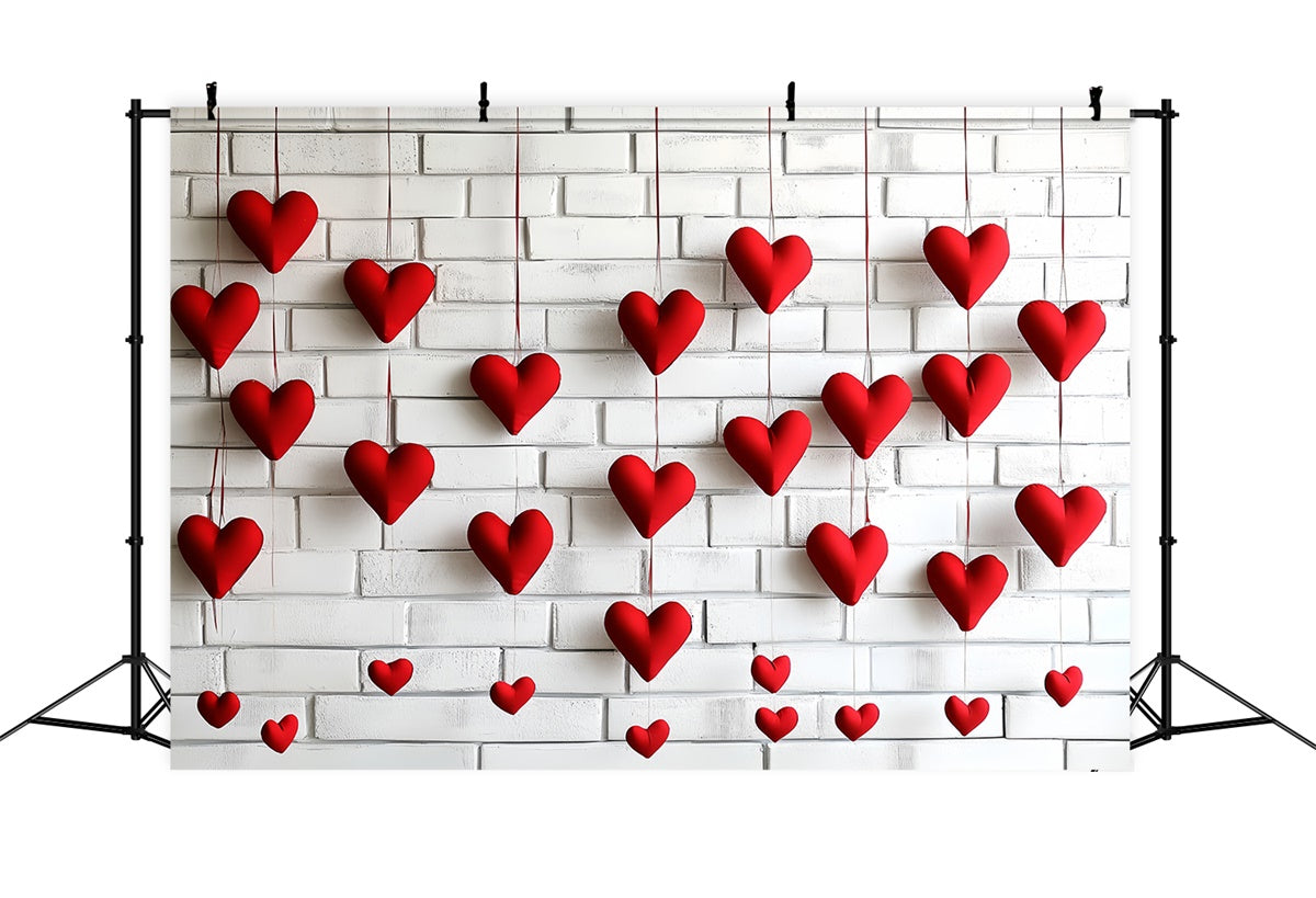 Valentine's Backdrop Minimalistisch Rotes Herz Backsteinmauer Hintergrund CSH6-132