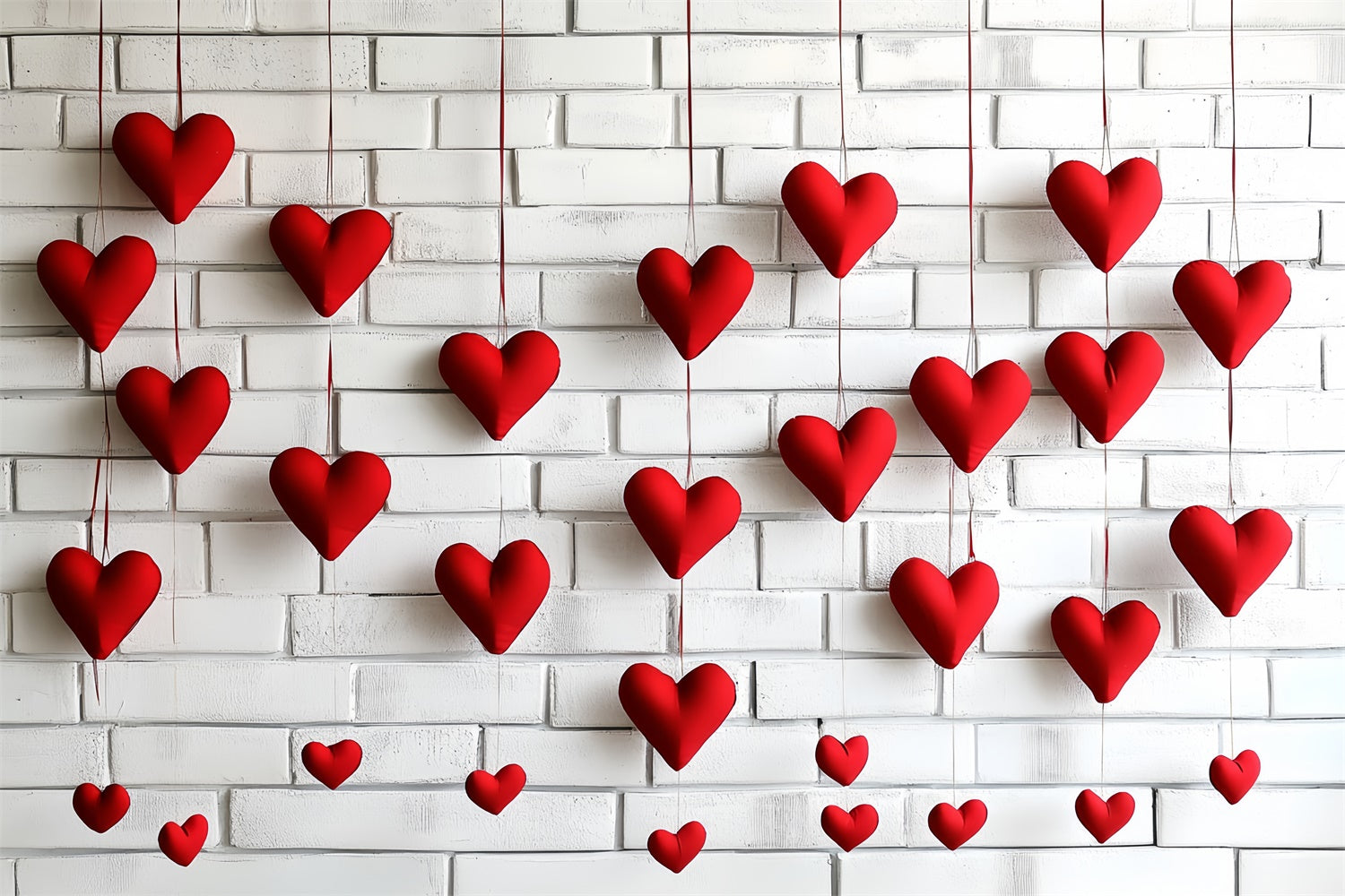 Valentine's Backdrop Minimalistisch Rotes Herz Backsteinmauer Hintergrund CSH6-132
