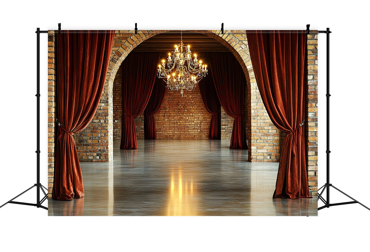 Backstein Backdrops Samtvorhang Palast Wand Backdrop CSH6-135
