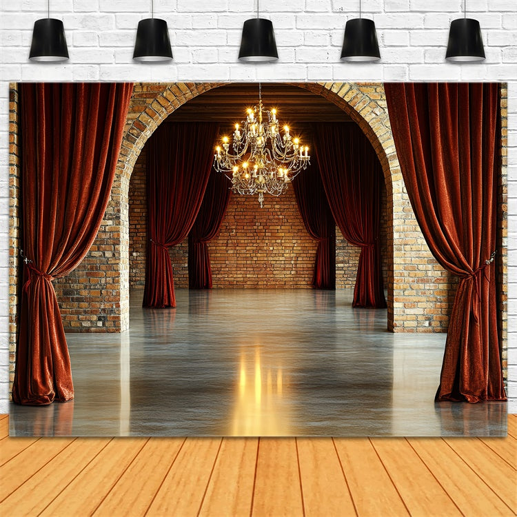 Backstein Backdrops Samtvorhang Palast Wand Backdrop CSH6-135