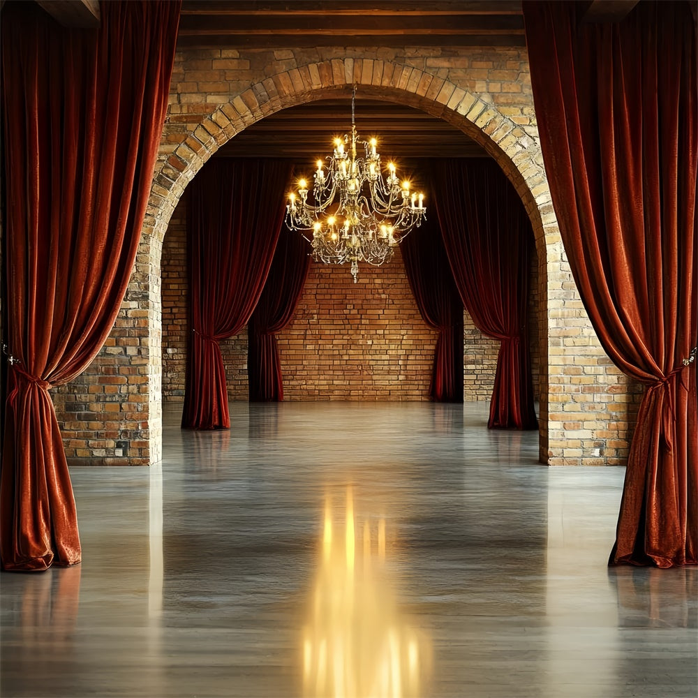 Backstein Backdrops Samtvorhang Palast Wand Backdrop CSH6-135