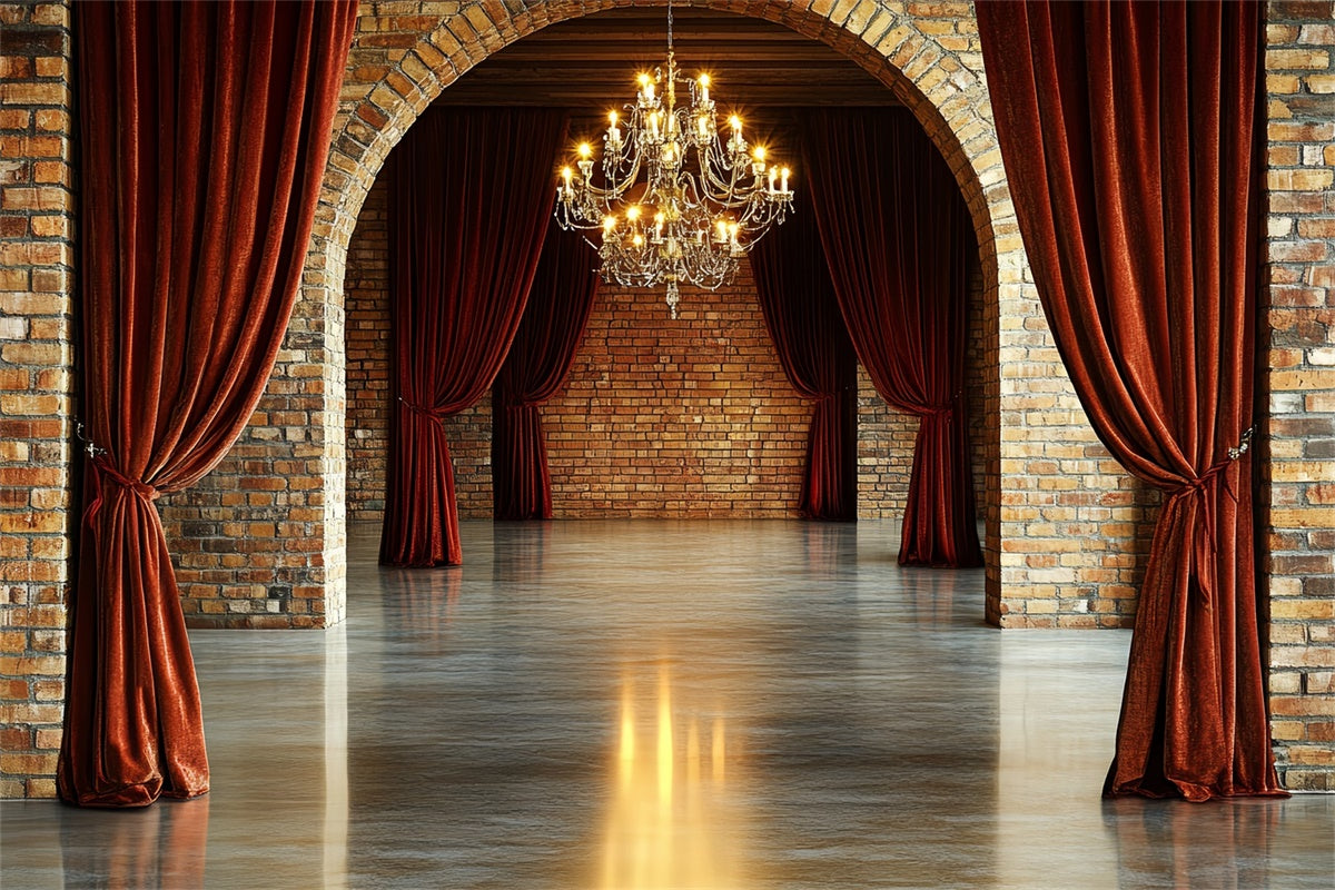 Backstein Backdrops Samtvorhang Palast Wand Backdrop CSH6-135