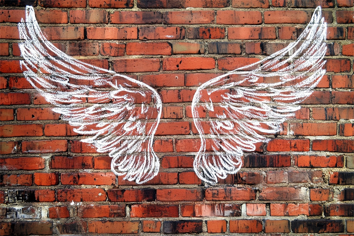 Red Brick Backdrop Engelsflügel Street Art Backdrop CSH6-139