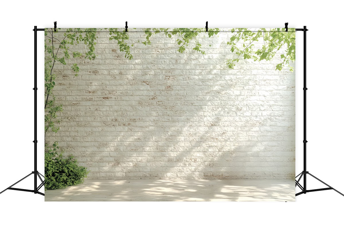 Weißer Backstein Backdrop Morgenlicht Weiße Wand Backdrop CSH6-140