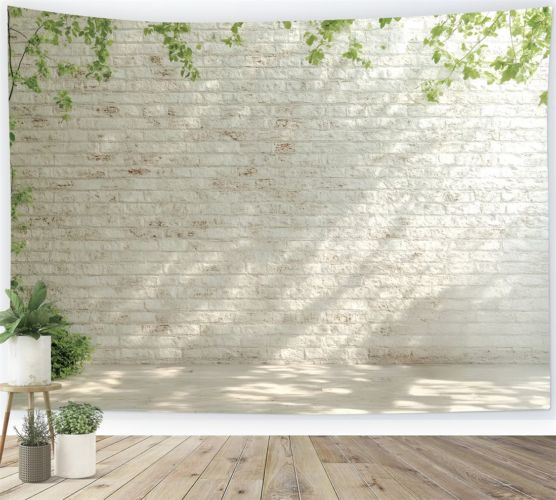 Weißer Backstein Backdrop Morgenlicht Weiße Wand Backdrop CSH6-140