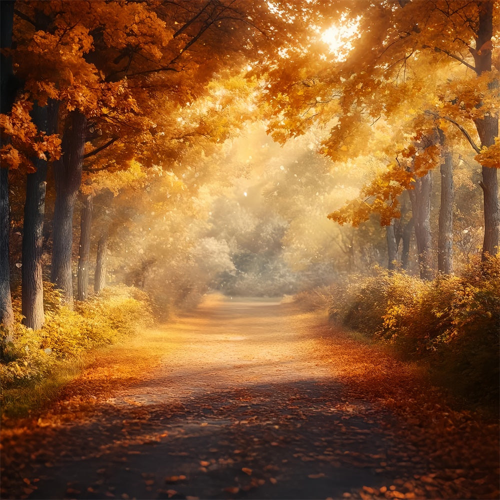 Wald-Hintergrundkulissen Golden Forest Walk Herbst-Hintergrundkulissen CSH6-185